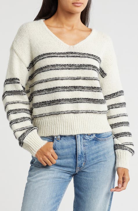 Kelli Stripe V-Neck Sweater