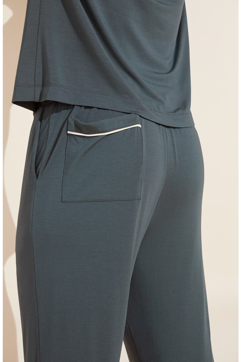 William Stretch Tencel® Modal Long Pajamas, Alternate, color, PINE/IVORY