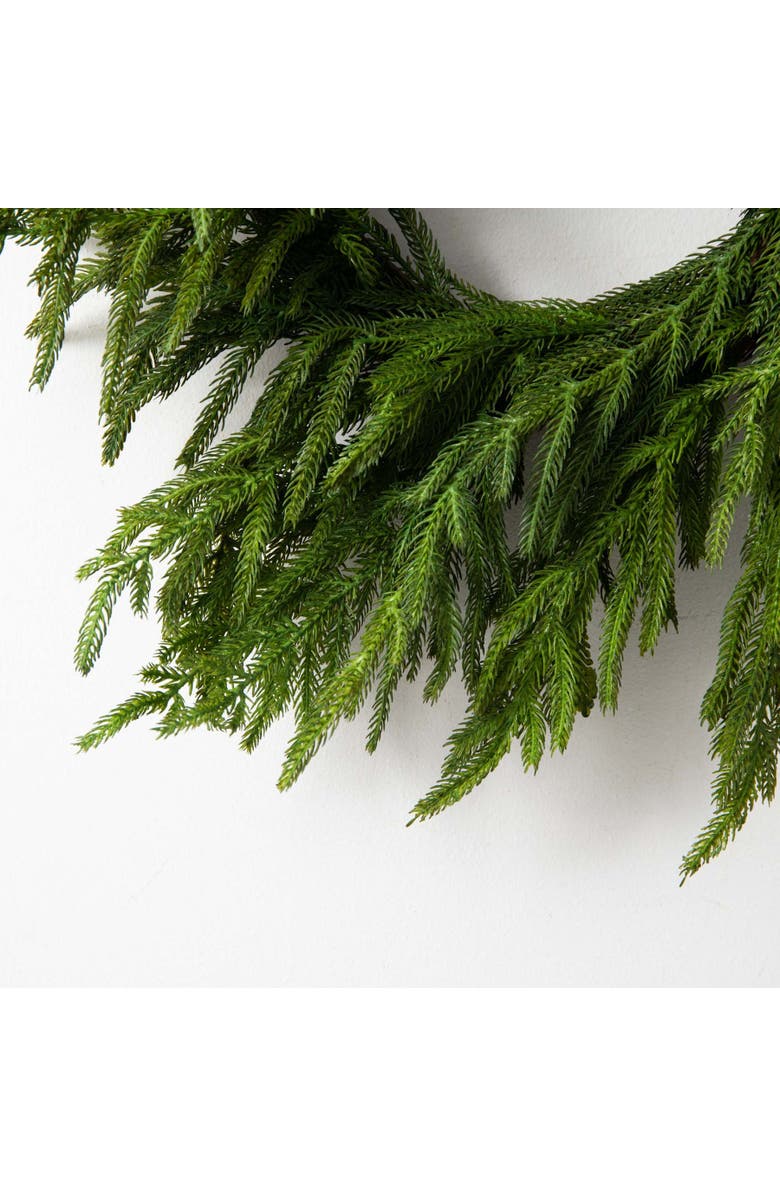 Darby Creek Trading Real Touch Norfolk Pine Front Door Christmas Holiday Winter Wreath, Alternate, color, Green 16"