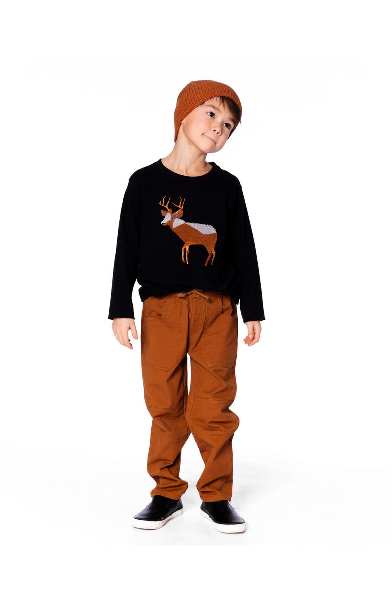 Deux par Deux Twill Jogger Pants with Patch Pockets, Alternate, color, Brown