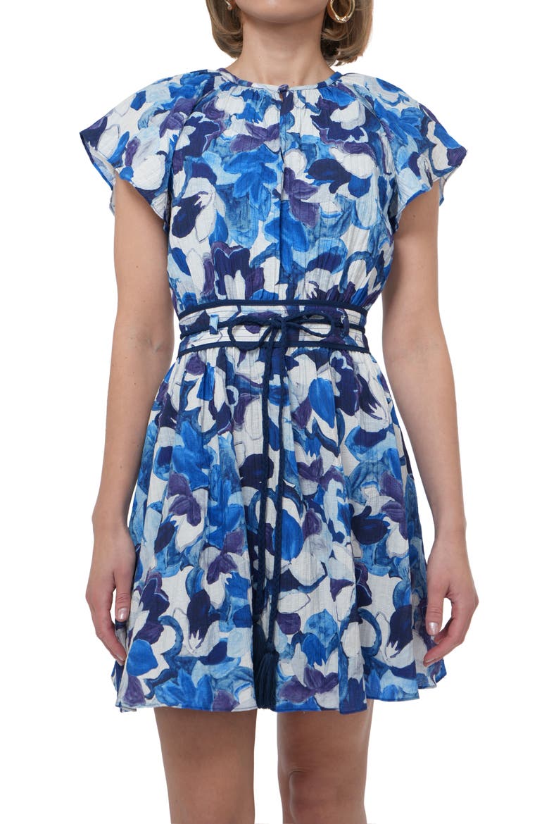 Belted Minidress, Alternate, color, BLUE