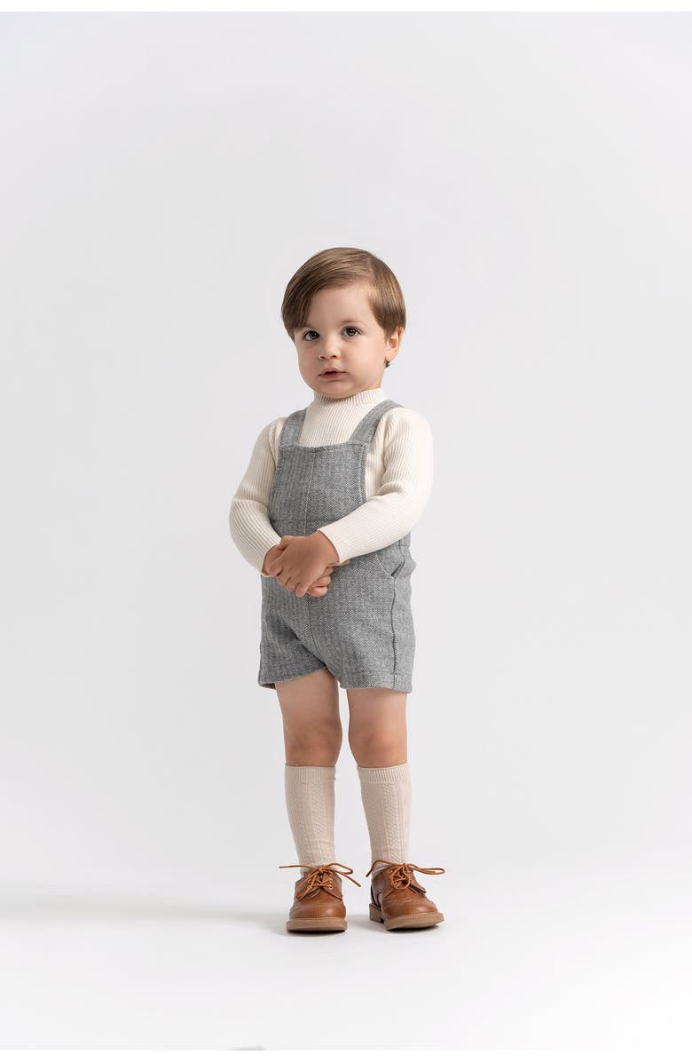 Space Grey Herringbone Stretch Overalls, Alternate, color, Black