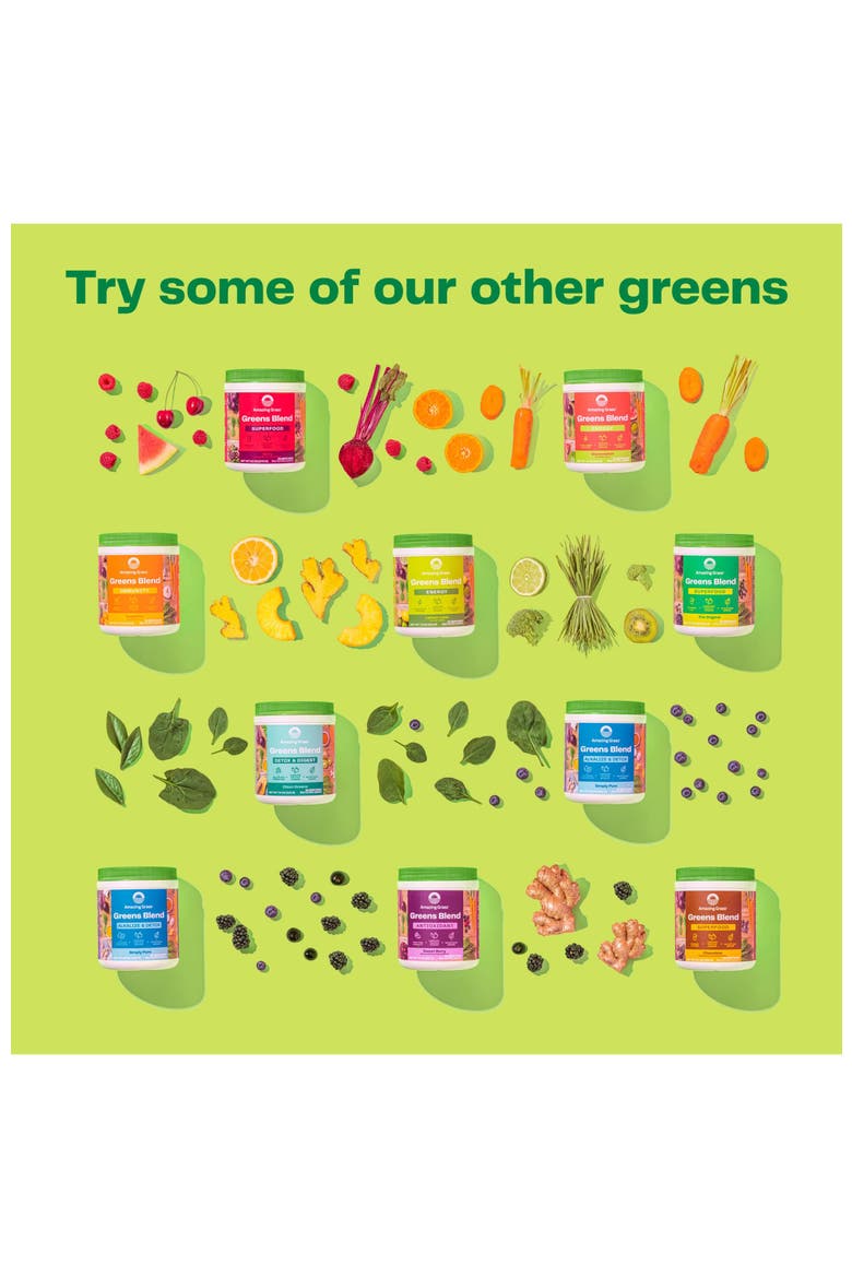 Greens Blend Smoothie Mix with Super Greens, Beet Root Powder, Digestive Enzymes, Prebiotics, and Probiotics, 30 Servings, Alternate, color, None