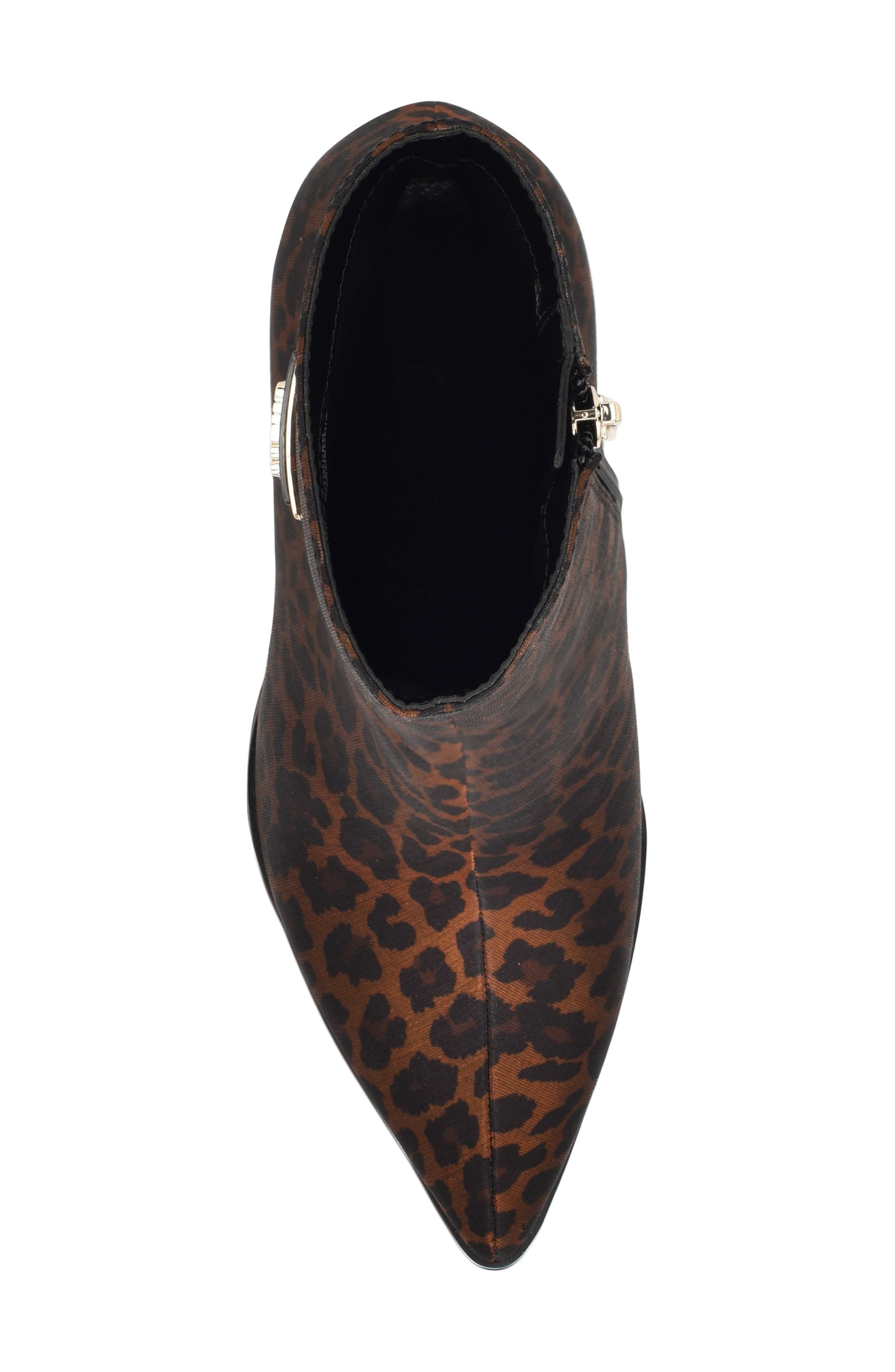 GUESS Lusera Pointed Toe Bootie, Alternate, color, Dark Brown Leopard
