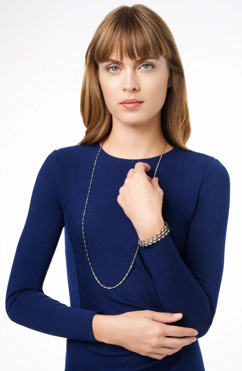 FREIDA ROTHMAN Clover Station Hinge Bangle, Alternate, color, Silver And Black