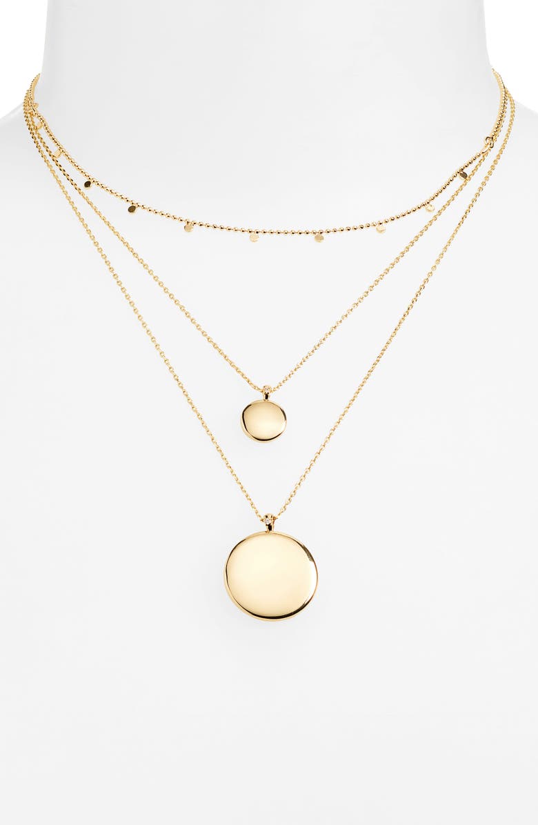 Set of 3 Disc Pendant Necklaces