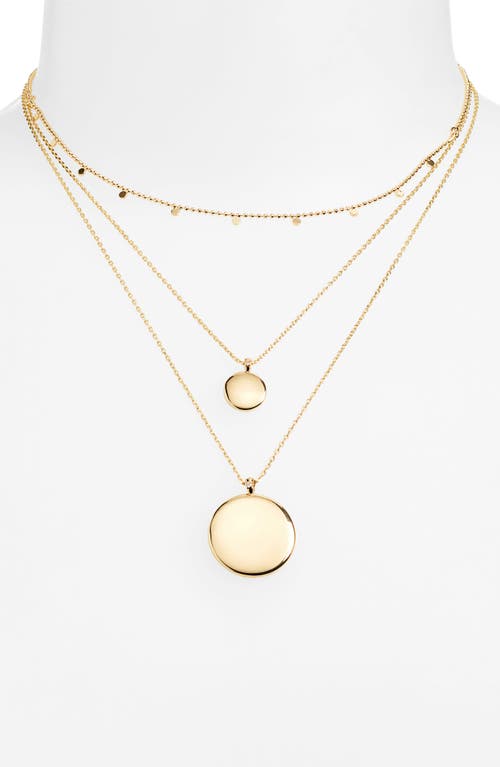 Nordstrom Set Of 3 Disc Pendant Necklaces In Gold