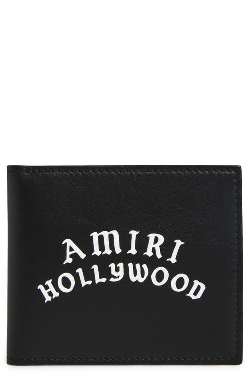 Amiri Bi-fold Wallwt With Logo Lettering On The Front In Leather Man In Black