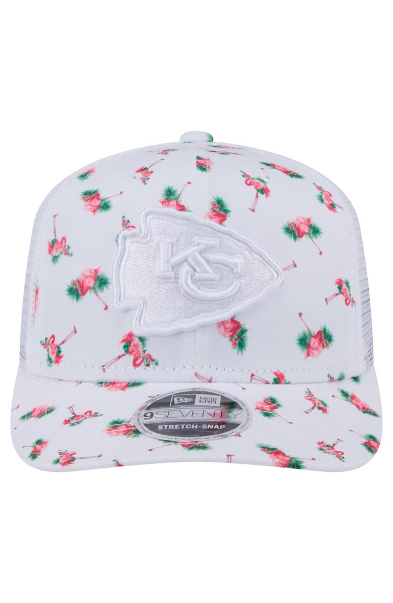 New Era Men's New Era White Kansas City Chiefs Adventure Flamingo Pattern 9SEVENTY Stretch-Snap Hat, Alternate, color, 