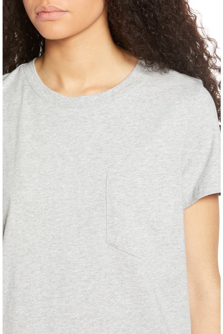 Kick Back T-Shirt Dress, Alternate, color, HEATHER GREY