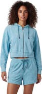 Lords of Harlech Womens Cropped Terry Toweling Zip Hoodie