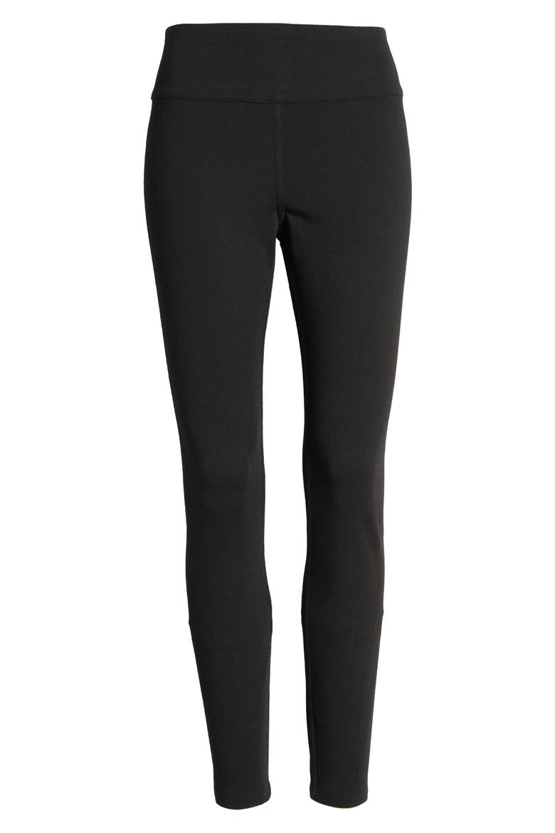 Reversible Ponte Knit Crop Leggings, Alternate, color, BLACK/ GRAY