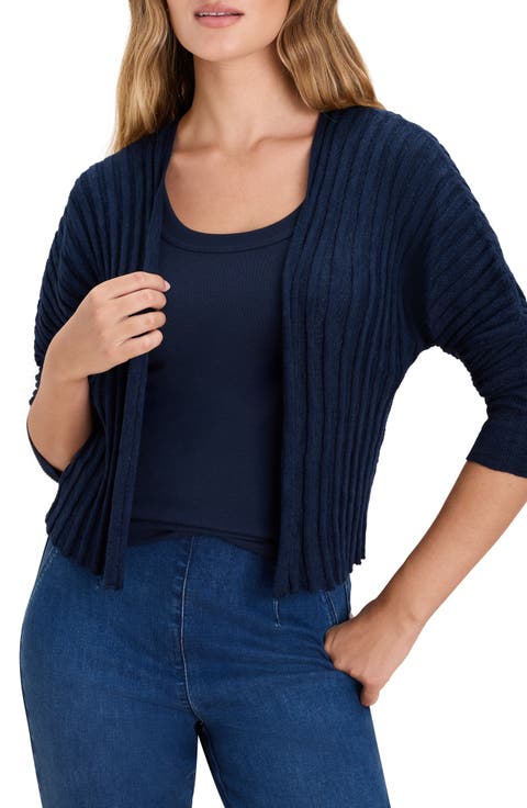 Accordion Linen Blend Rib Cardigan