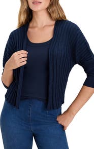 NIC+ZOE Accordion Linen Blend Rib Cardigan