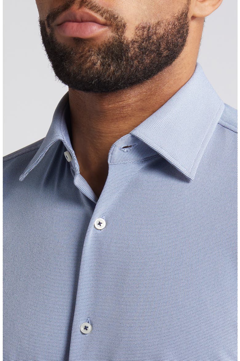 Hank Slim Fit Solid Stretch Dress Shirt, Alternate, color, NVY