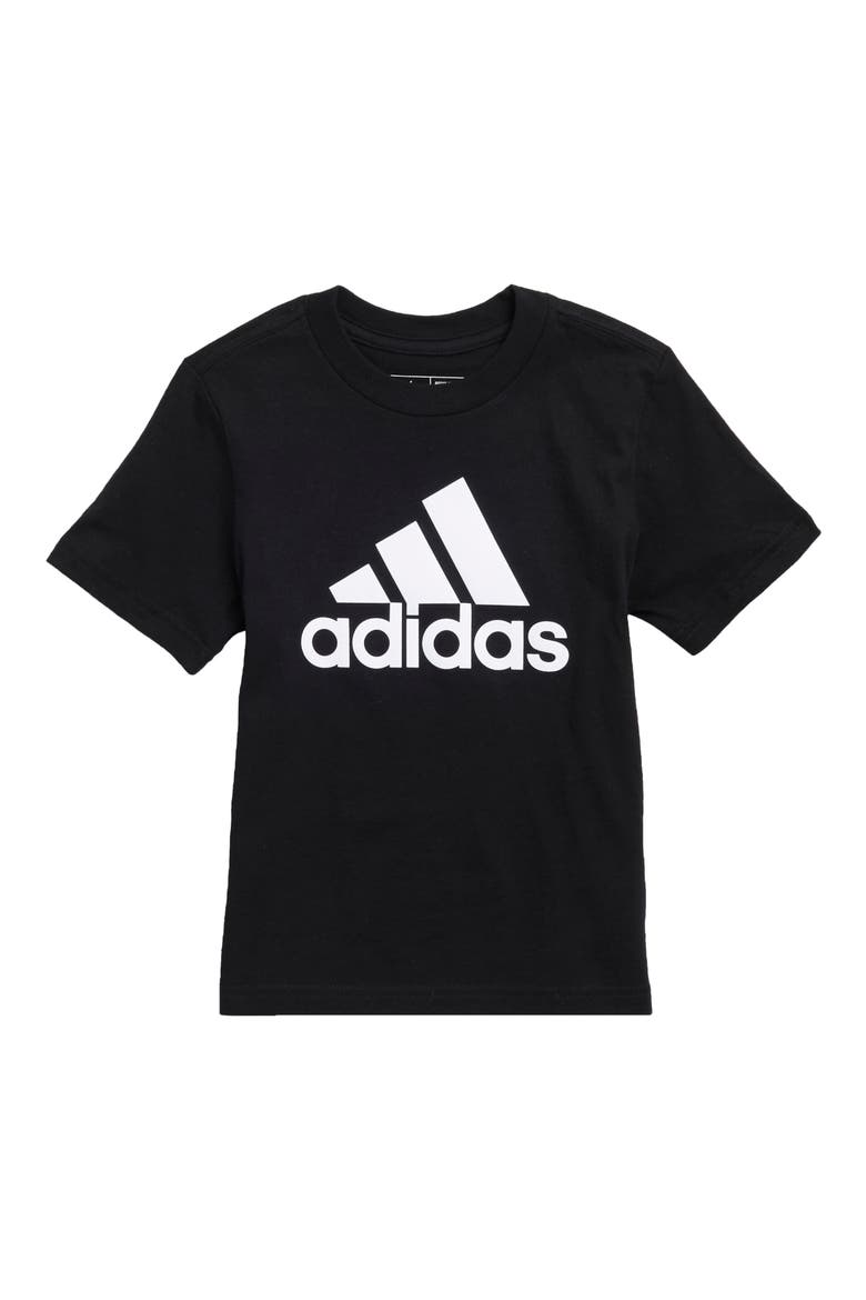 Kids' Core Logo Cotton Jersey Graphic T-Shirt, Main, color, ADI BLACK