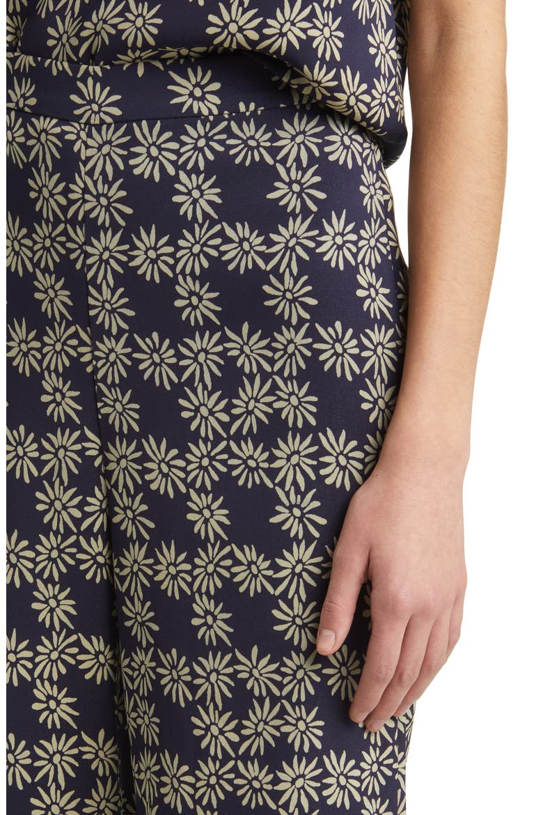 The Dance Floral Wide Leg Crop Pants, Alternate, color, NAVY SCATTERED DAISY
