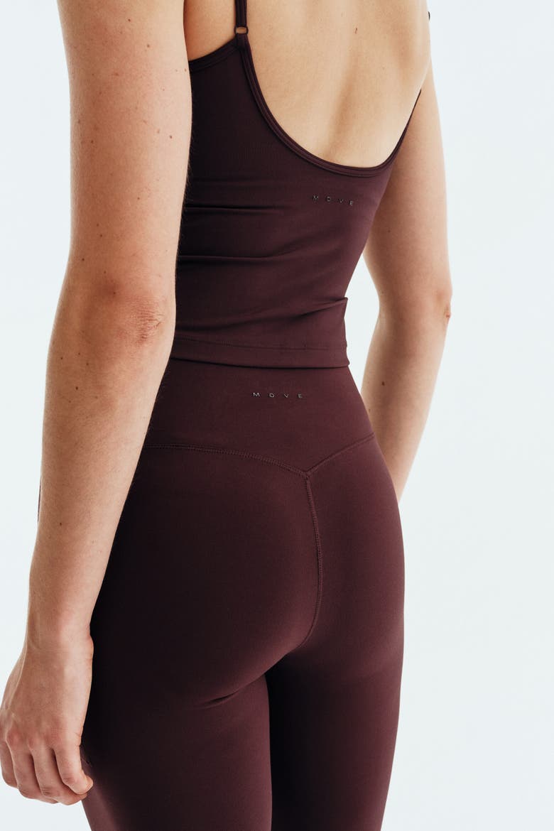 Pocket-detail Sports Leggings With Softmove, Alternate, color, Chocolate plum