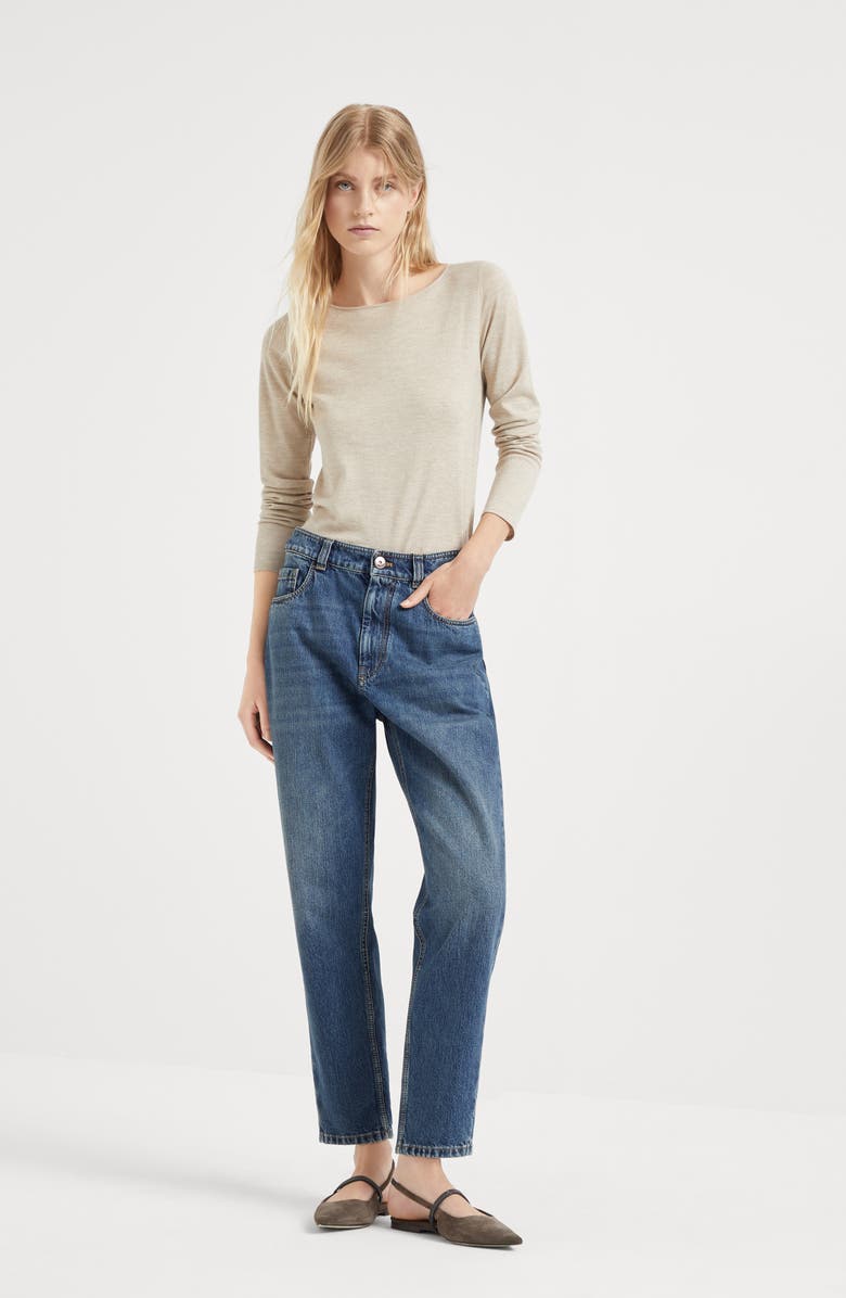 Brunello Cucinelli Denim Baggy trousers, Alternate, color, 