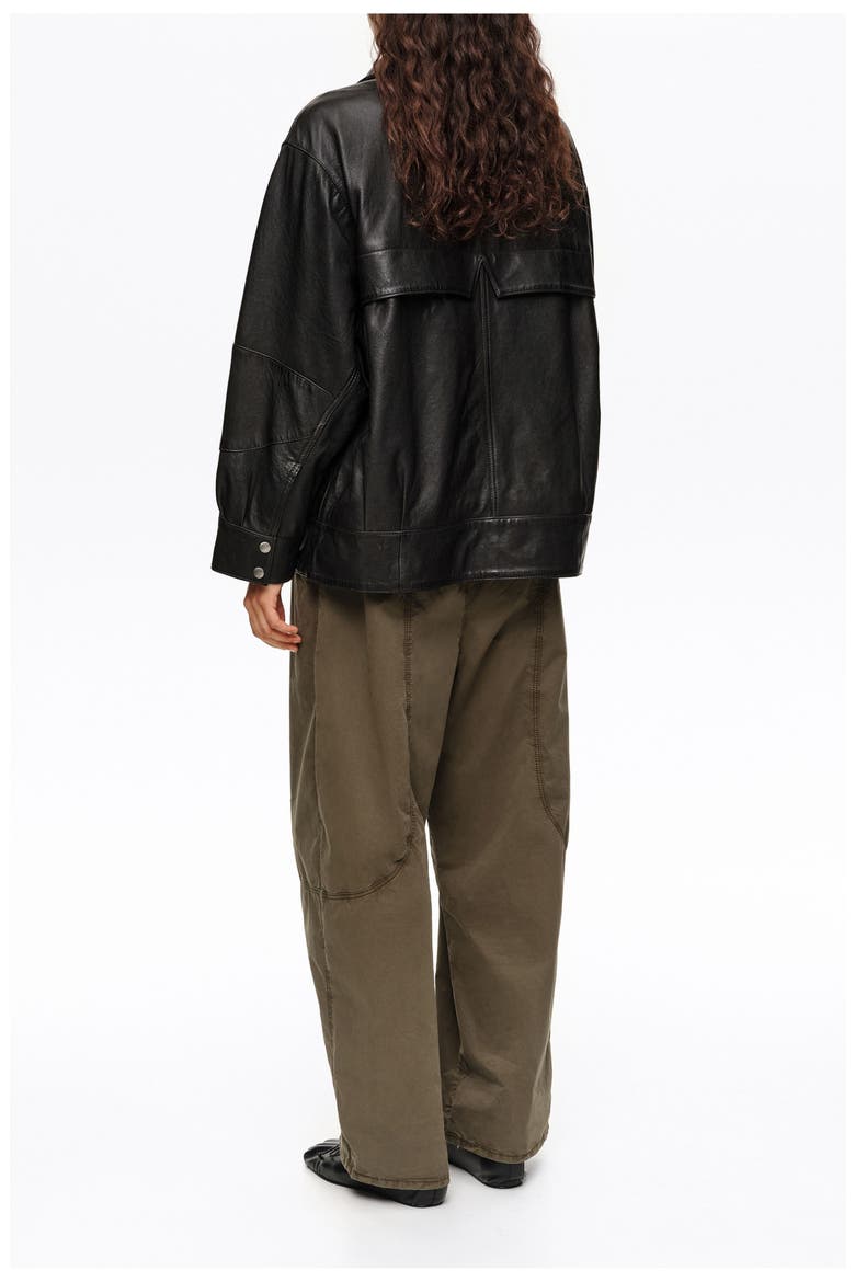 Leather Volume Jacket, Alternate, color, BLACK