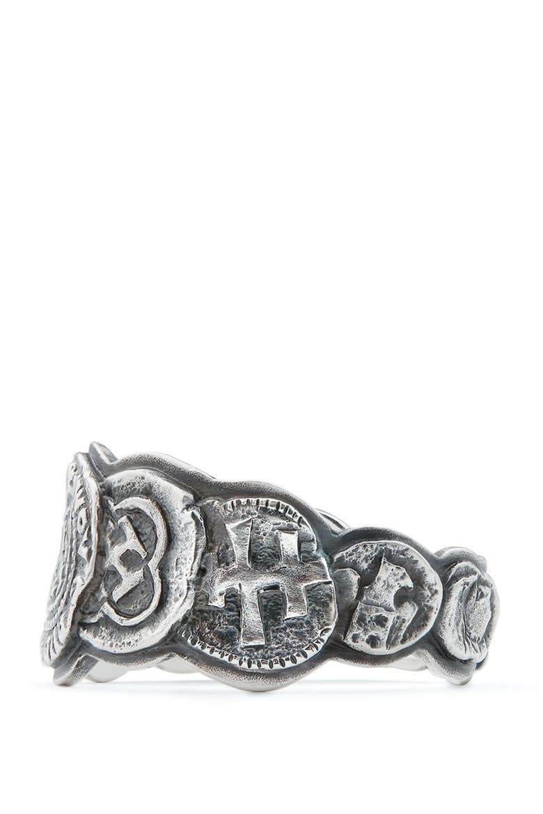 Shipwreck Coin Band Ring, 12mm, Alternate, color, SILVER