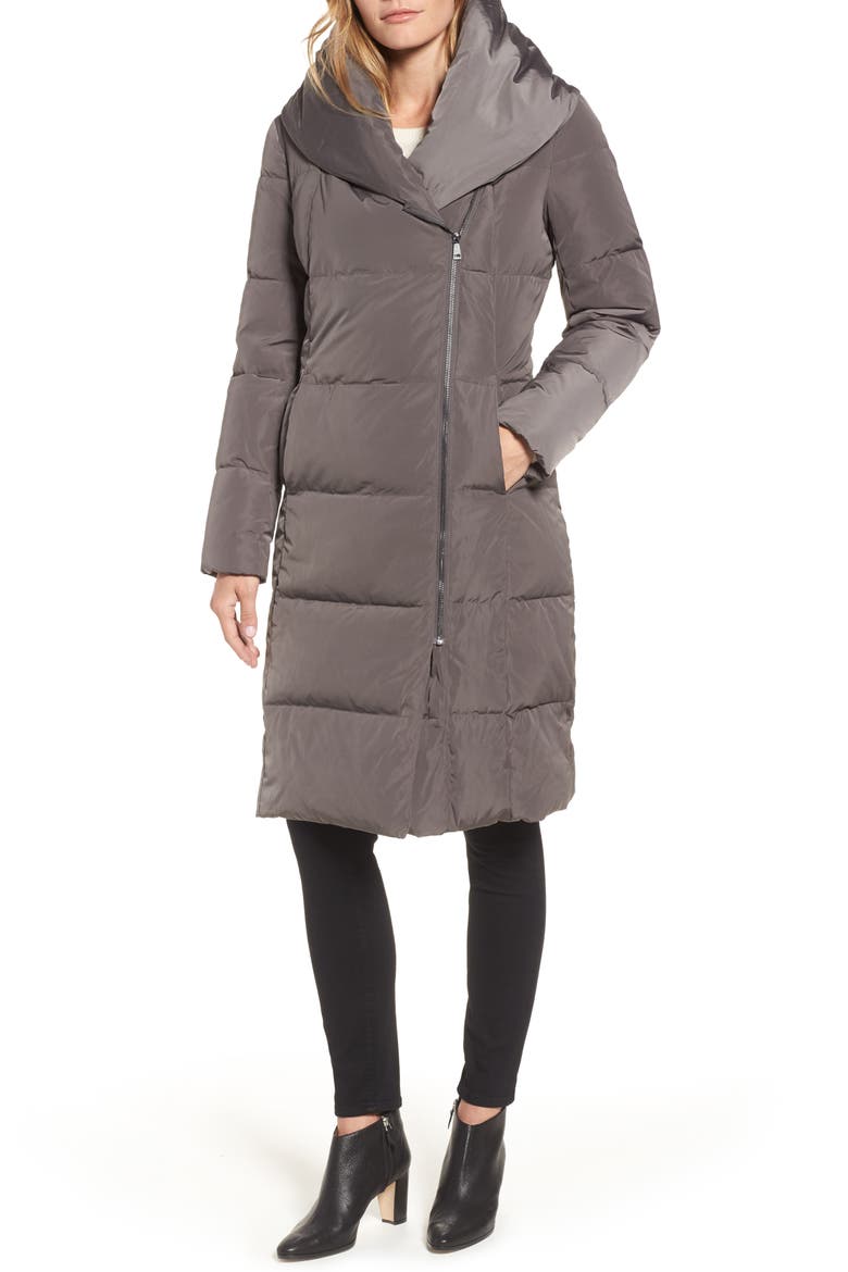 Down & Feather Coat, Main, color, CARBON