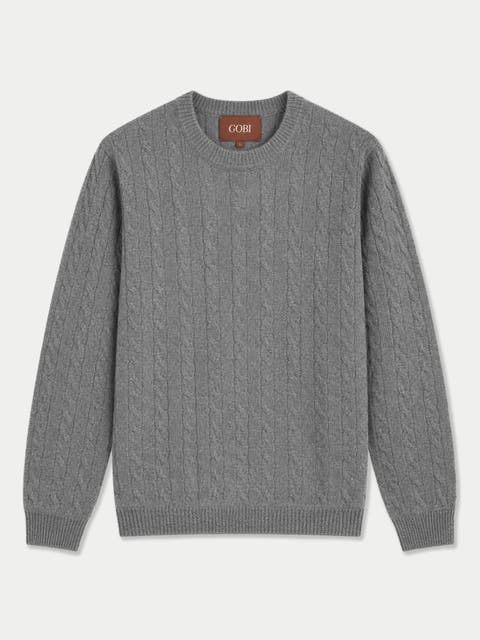 Cashmere Cable-knit Crewneck Sweater