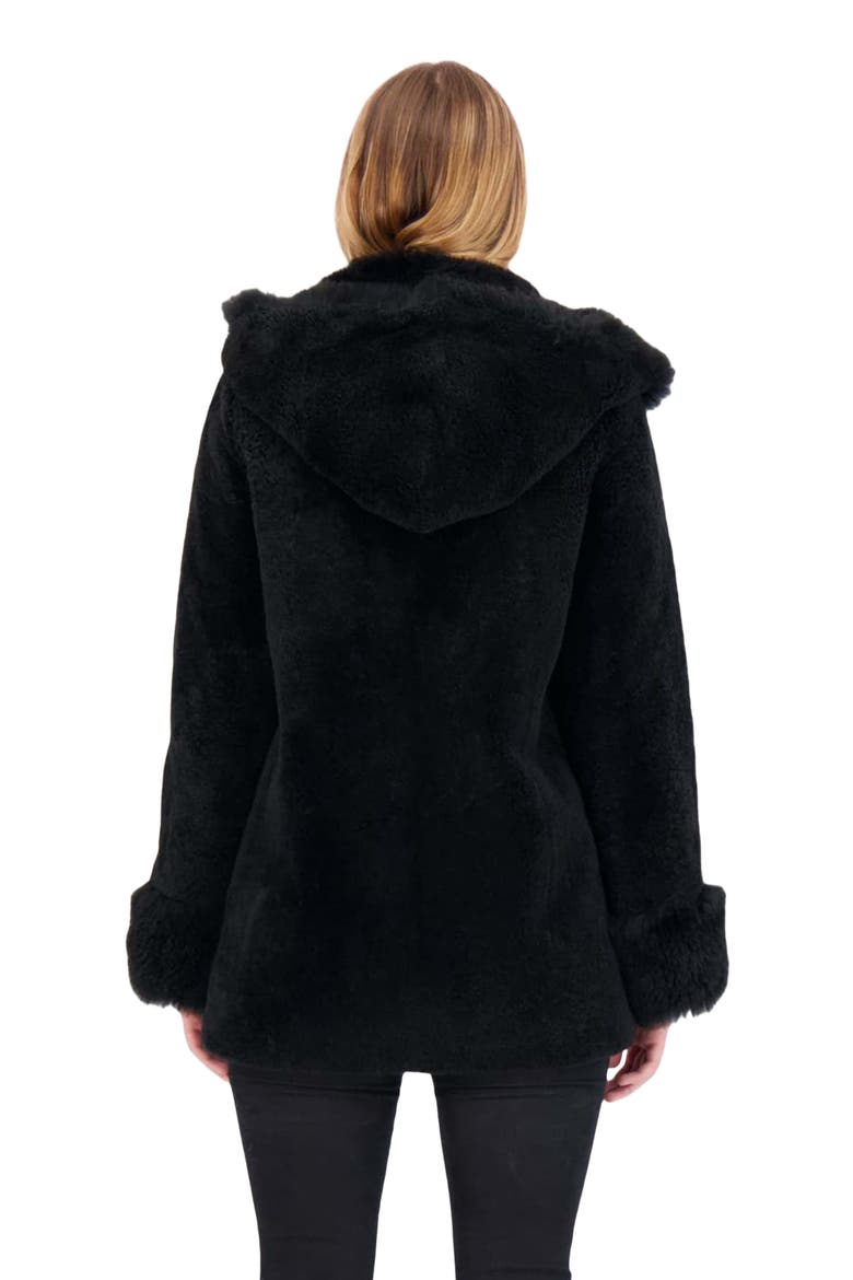 Sheared Genuine Shearling Parka, Alternate, color, BLACK