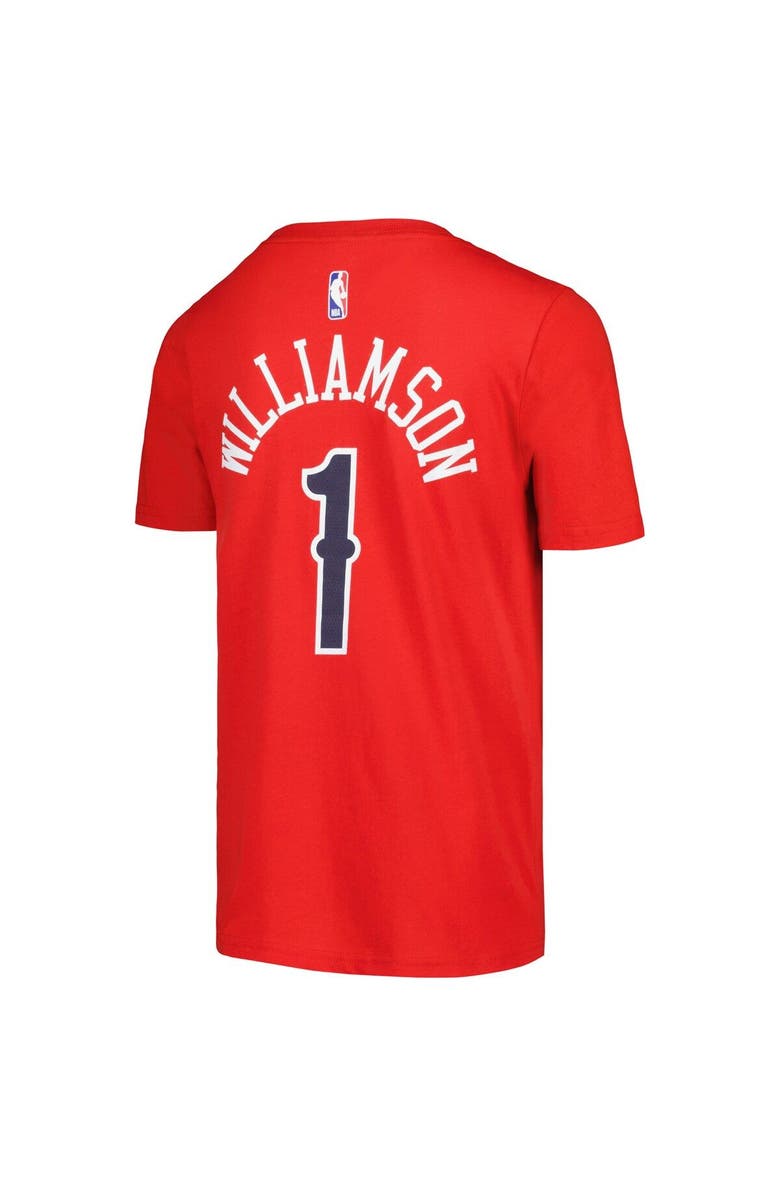 Jordan Brand Youth Jordan Brand Zion Williamson Red New Orleans Pelicans Name & Number Statement T-Shirt, Alternate, color, Red