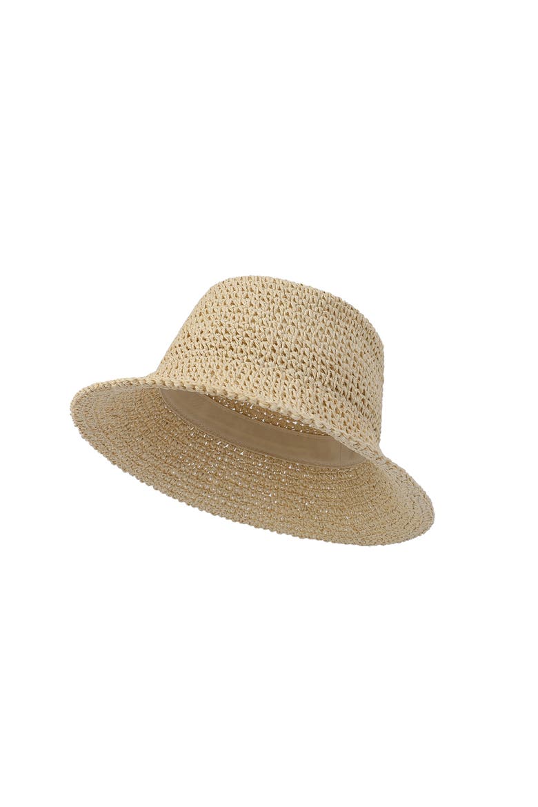 Moriah Women's Paper Straw Bucket Hat, Main, color, Natural