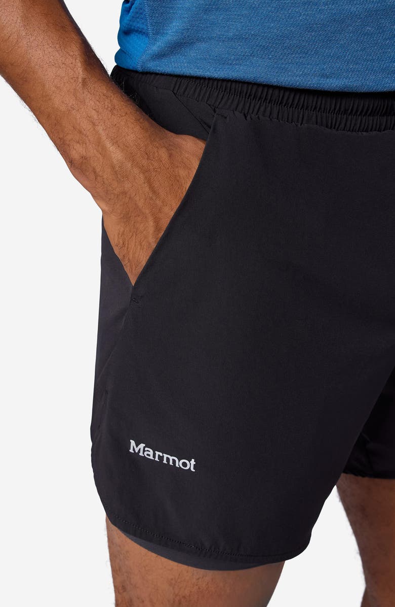 Marmot Unpaved Lined Active Drawstring Shorts, Alternate, color, Black