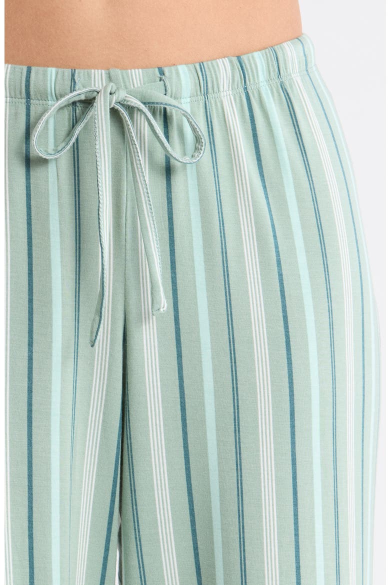 Moonlight Eco Knit Pajamas, Alternate, color, TEAL VARIGATED STRIPE