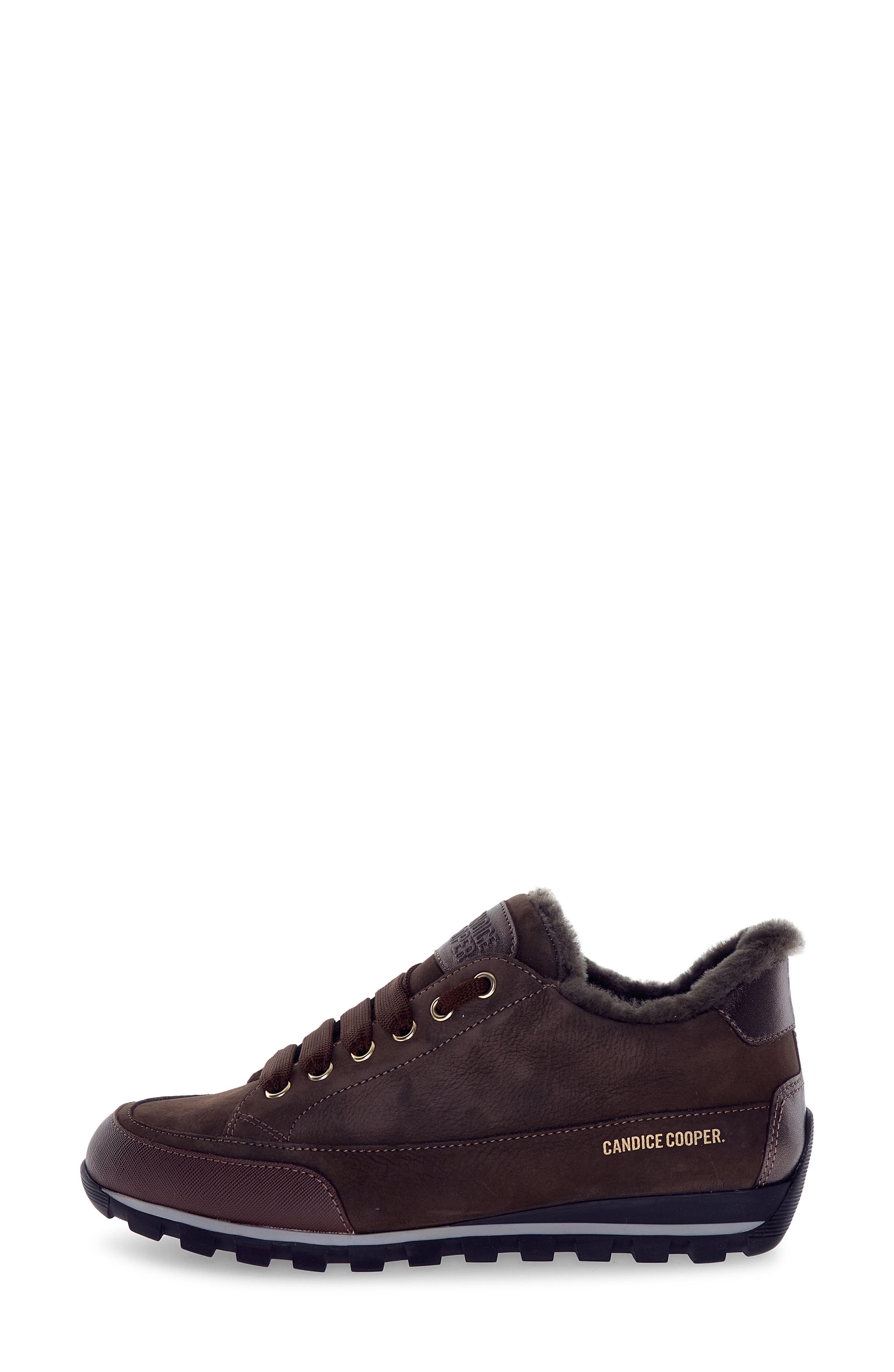 Runlo Genuine Shearling Lined Waterproof Sneaker, Alternate, color, DARK BROWN