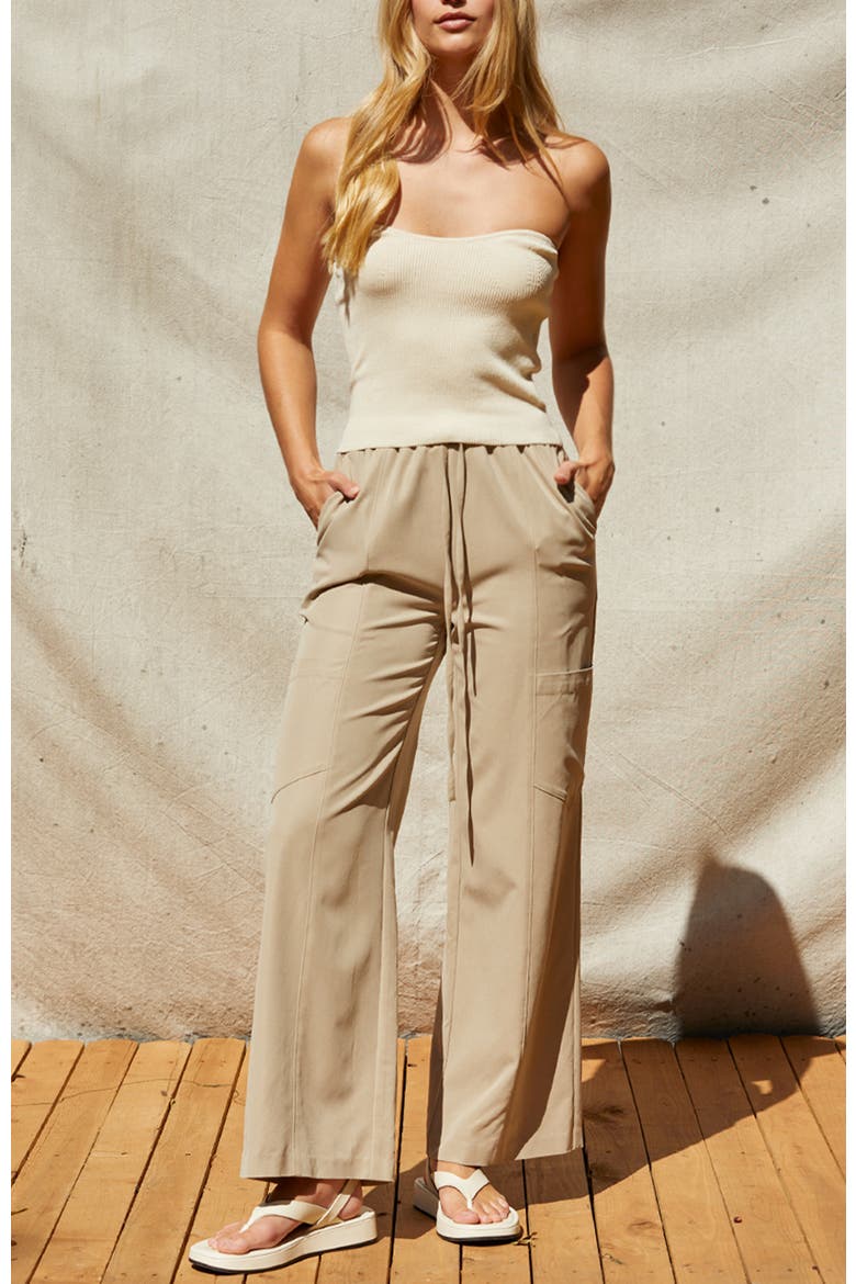 Pull On Tencel Blend Pants, Alternate, color, Taupe