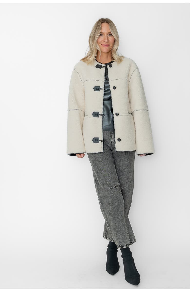 Central Park West Hazel Reversible Jacket, Main, color, Cream