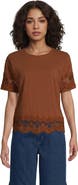 Lands' End Short Sleeve Slub Jersey Cutwork T-Shirt