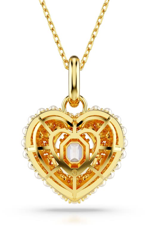 Swarovski Idyllia Crystal, Faux Pearl & Cubic Zirconia Heart Pendant Necklace