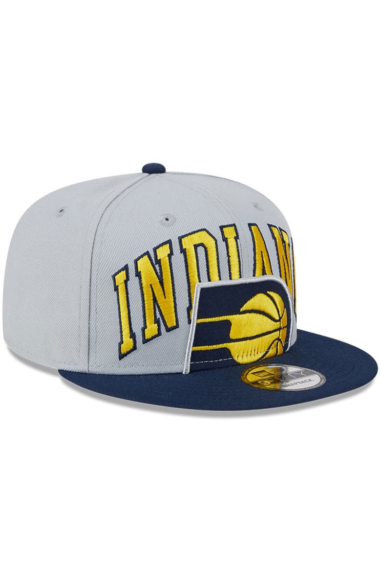 New Era Men's New Era Gray/Navy Indiana Pacers Tip-Off Two-Tone 9FIFTY Snapback Hat, Alternate, color, 