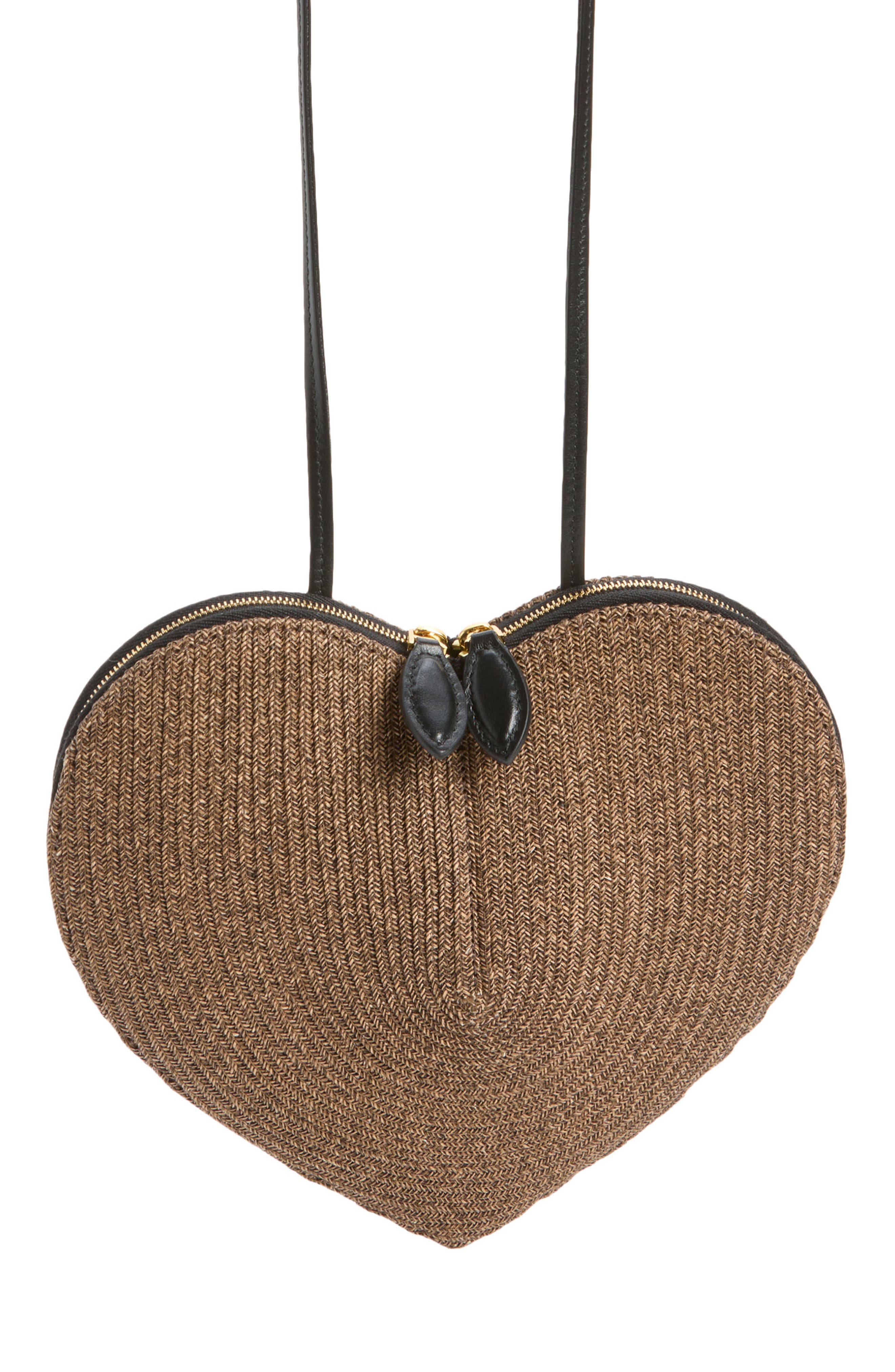Le Coeur Raffia Crossbody Bag, Main, color, BRUN 743