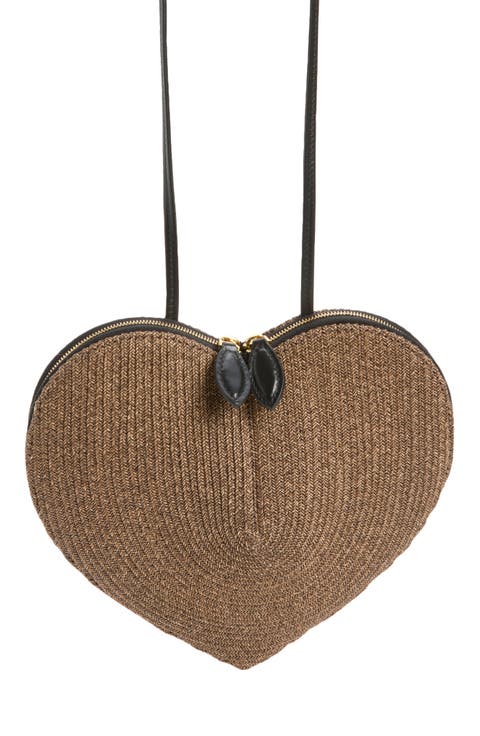 Le Coeur Raffia Crossbody Bag