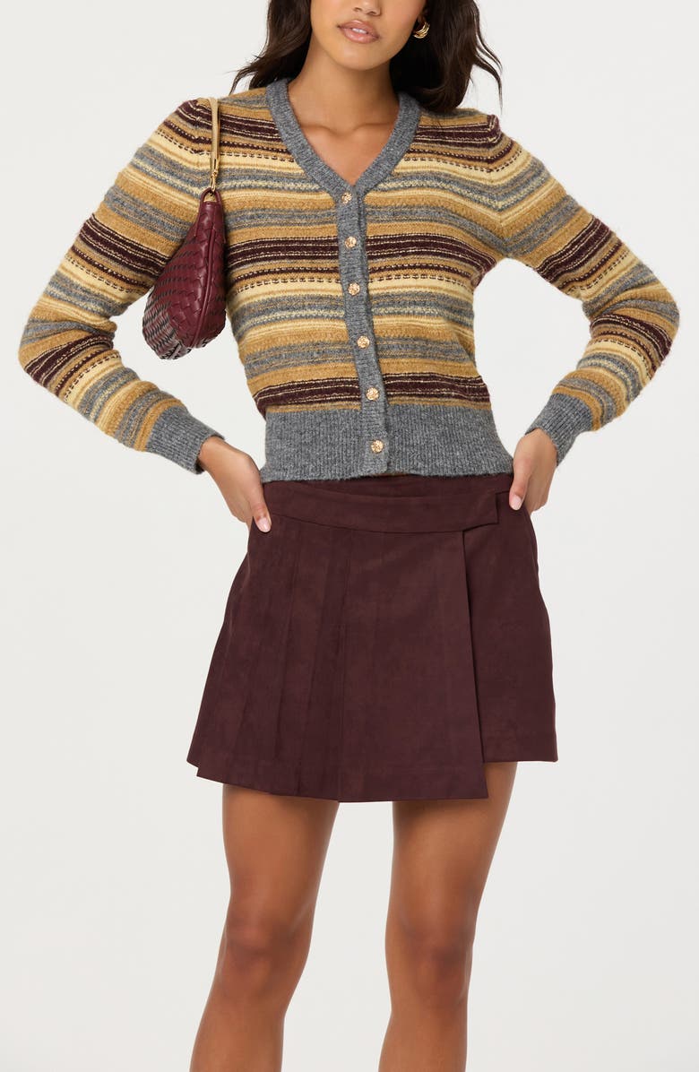 ASTR the Label Theodora Faux Suede Miniskirt, Alternate, color, Eggplant