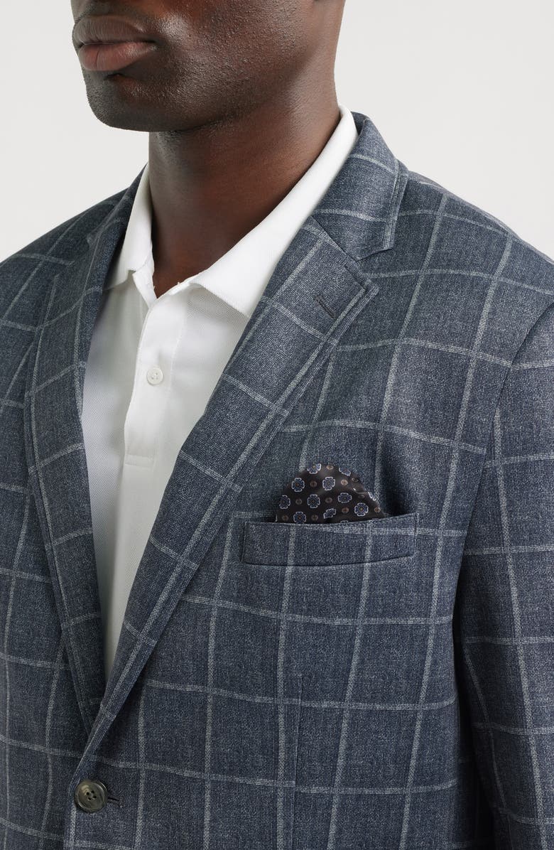 Johnston & Murphy Game Day XC Flex<sup>®</sup> Pinnacle Black Windowpane Check Knit Sport Coat, Alternate, color, Black Plaid