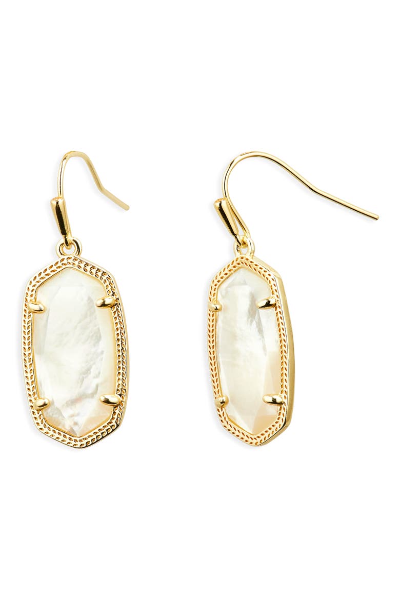 Dani Stone Drop Earrings, Main, color, GOLD IVORY MOTHER OF PEARL