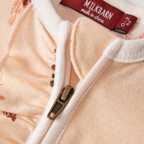 Milkbarn Organic Cotton Ruffle Zipper Footed Romper