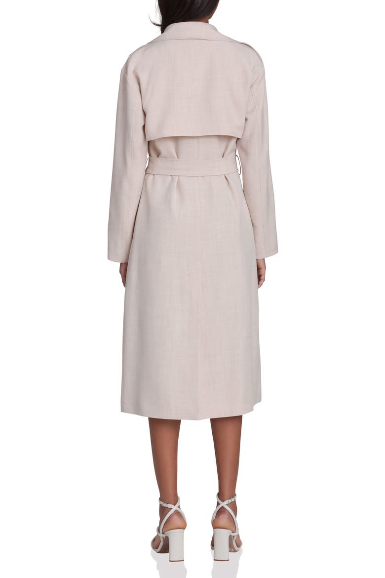 Cascade Drape Trench Coat, Alternate, color, FLAX