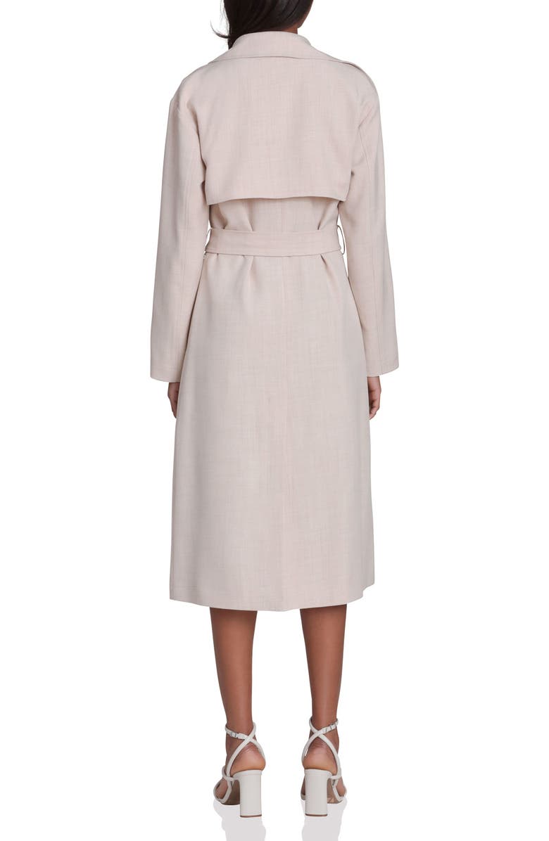 Avec Les Filles Cascade Drape Trench Coat, Alternate, color, Flax