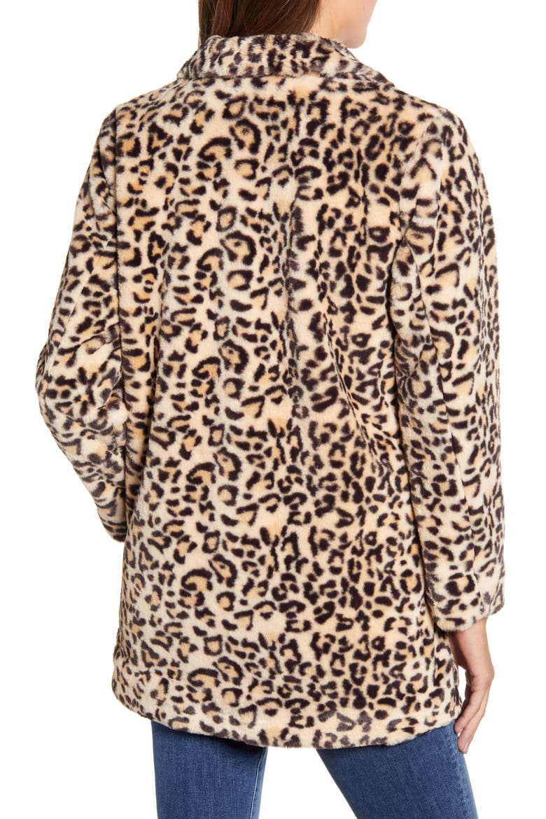 Leopard Print Faux Fur Coat (Nordstrom Exclusive), Alternate, color, TPBK TAUPE