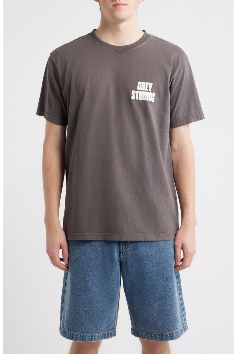 Stamped Graphic T-Shirt, Main, color, PIGMENT DUSTY BLACK