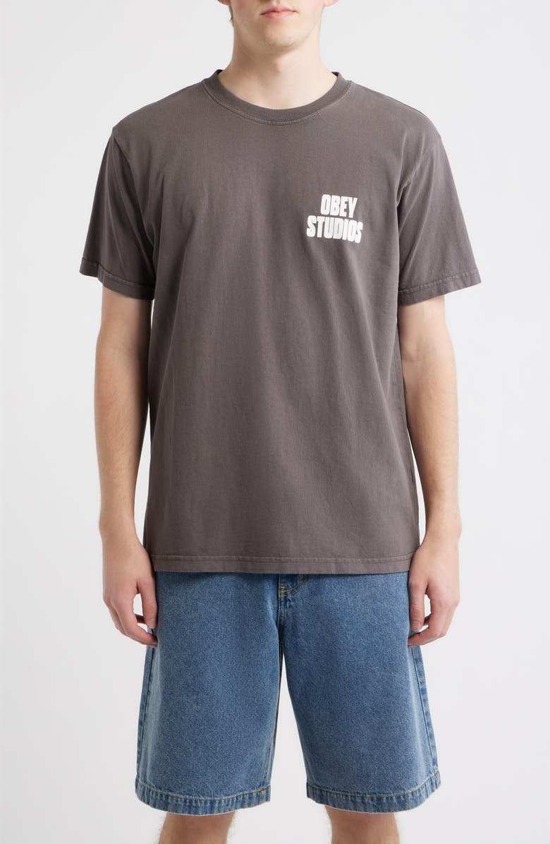 Obey Stamped Graphic T-Shirt, Main, color, Pigment Dusty Black