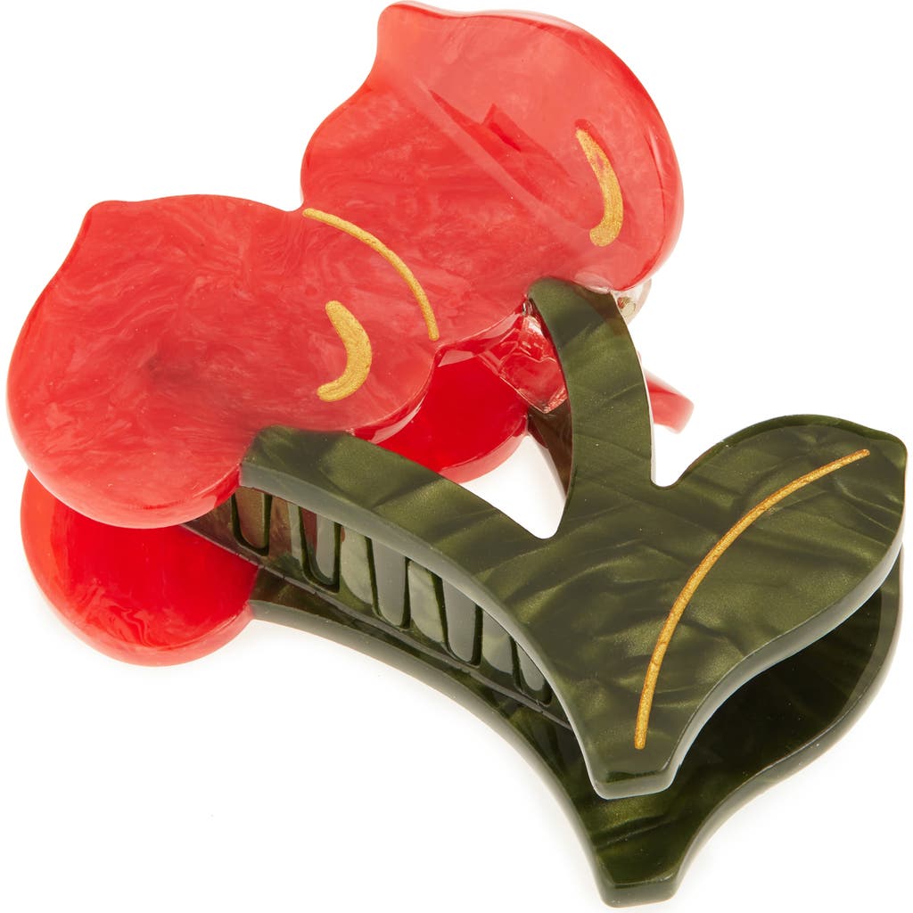 Solar Eclipse Cherry Heart Claw Hair Clip in Red  product